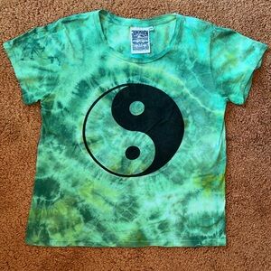 Jungmaven Organic Cotton Hemp Tie Dye Yin Yang Womens Ojai T Shirt Medium